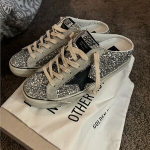 Golden Goose Never Worn Super-Star Glitter and Black Star Size 38